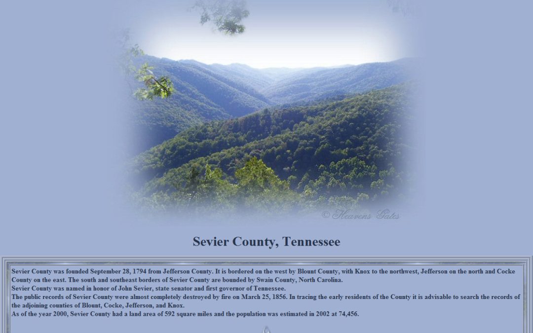 Sevier County Tennessee Genealogy and History